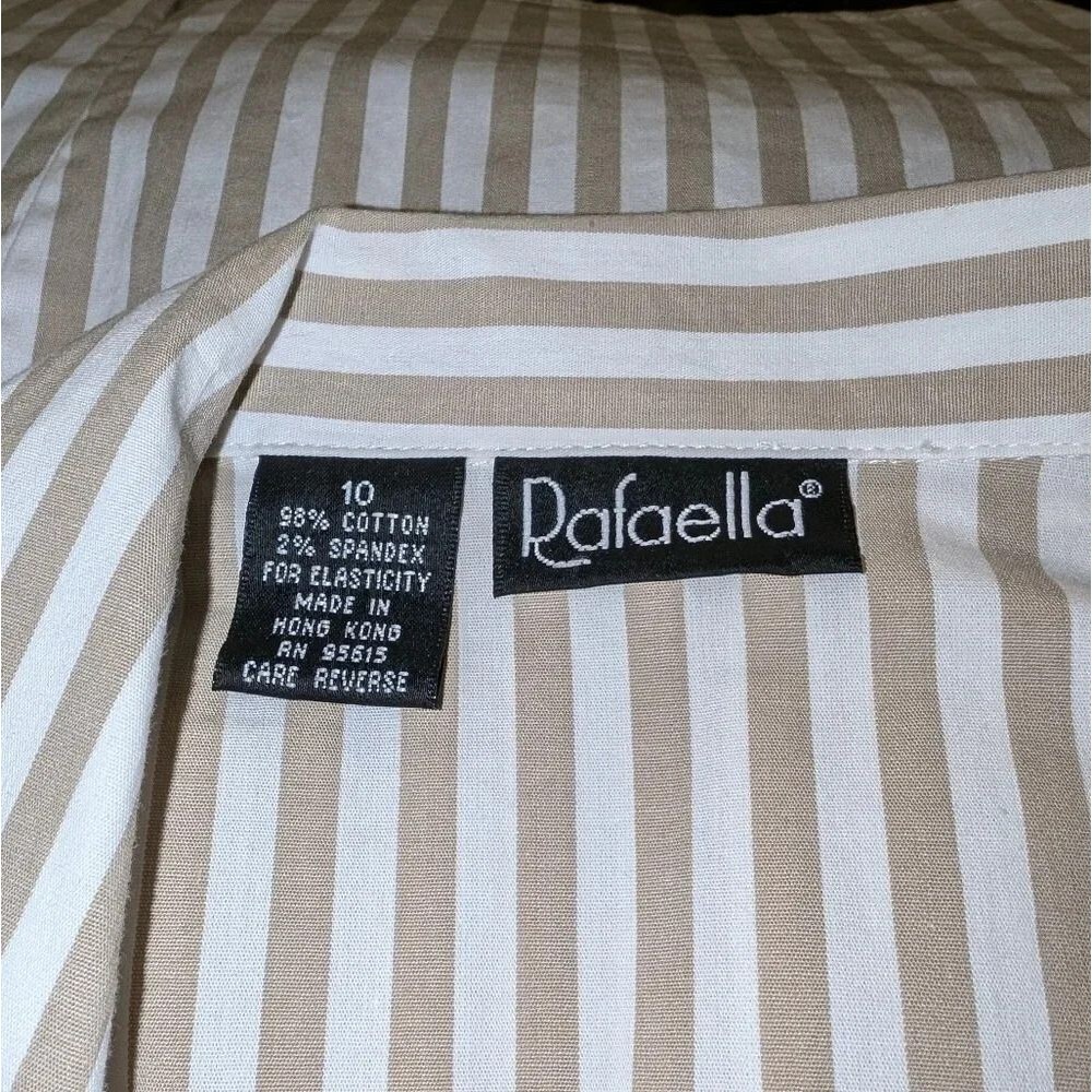 NWT Rafaella Cropped Tie Button Vest Top Size 10 Stripes Minimalist Blouse - Picture 3 of 6